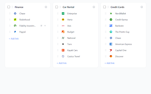Abunch — Homepage on Startup :: Abunch turns browser startup into your launch point — every site you use, one page. Begin in a click with a ready-made collection.