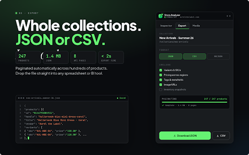 Shopify Product Research Tool :: Extract product and collection data from Shopify storefronts via public JSON endpoints.