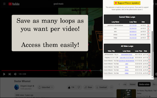 YouTube Loop Repeater: Music Practice Tool :: Loop any video/song on YouTube with custom controls, incrementally increase speed, save loops. No more clicking through videos!