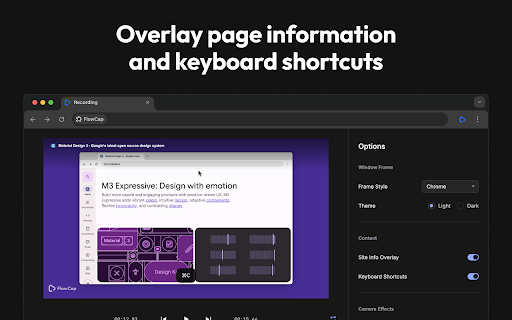 FlowCap - Screen Recorder for Web Demos :: Screen recorder for creating professional web demos with automatic cursor following, smart zoom effects, and polished styling.