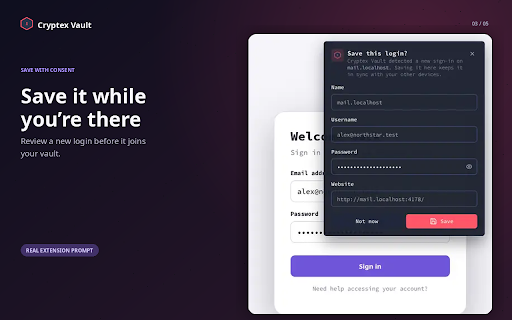 Cryptex Vault - Local-first password manager :: Open-source password manager with browser autofill and peer-to-peer sync. Keep your vault local, private, and under your control