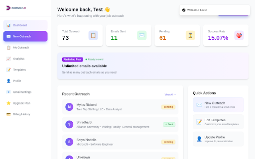JobRefer.ai - LinkedIn Job Outreach :: Capture LinkedIn jobs and send AI-powered outreach emails