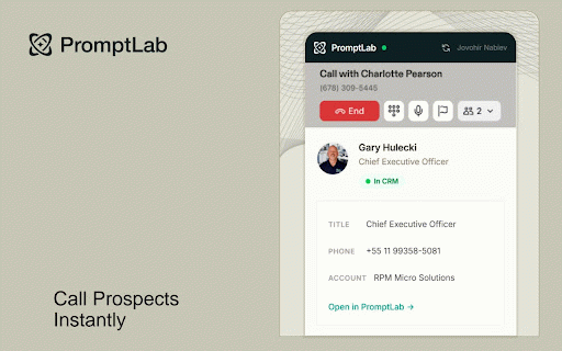 PromptLab - LinkedIn prospecting powered by AI :: Stop copy-pasting LinkedIn into your CRM. PromptLab syncs contacts, companies, and messages automatically.