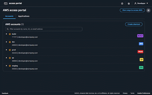 AWS SSO Session Display :: Displays the current AWS SSO account name on the AWS Console with configurable colours.