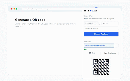 ShortURL.bot - Link Shortener & QR Codes :: Shorten links, generate QR codes, and copy tracked ShortURL.bot links from your browser toolbar.