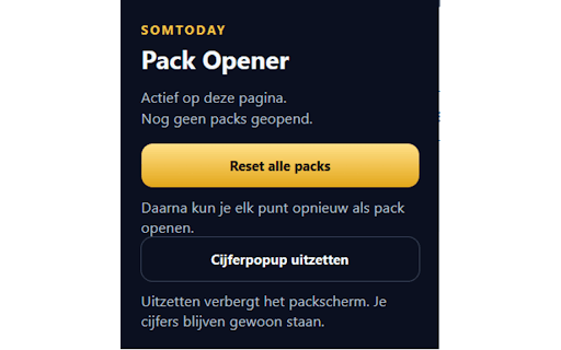 Somtoday Pack Opener :: Open je Somtoday-cijfers één keer als pack. Niet officieel, alleen op de cijferpagina.