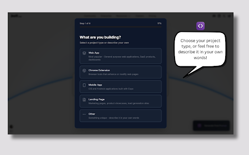 Bolt.new First Prompt Generator :: Your first Bolt.new prompt makes or breaks your project. Generate perfect prompts backed by 1500+ hours of building.