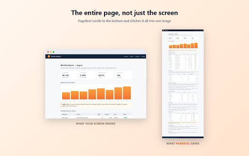 PageReel - Full Page Screenshot & PDF :: Full page screenshot in one click. Annotate, hide private data, save as PNG or PDF.