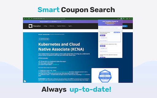 Linux Foundation Coupons by CertDirectory.IO :: Automatically display Linux Foundation certification discount codes. Save money on professional certifications and training courses.