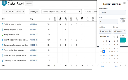 TimeLog Jira :: Preencha sua planilha de horas no Jira automaticamente