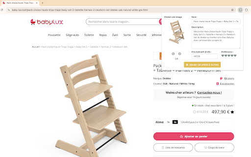 Ma Jolie Liste : Ajoutez vos cadeaux en un clic :: Ajoutez vos coups de cœur depuis n’importe quel site à votre liste de naissance majolieliste.fr, simplement et rapidement.