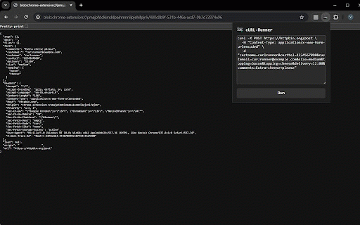 cURL Runner :: Run cURL commands from the address bar