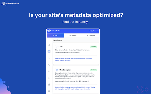 RankingsFactor – AI SEO & Website Analyzer :: Analyze SEO, SERP rankings, and site performance instantly with the AI-powered RankingsFactor Chrome Extension.