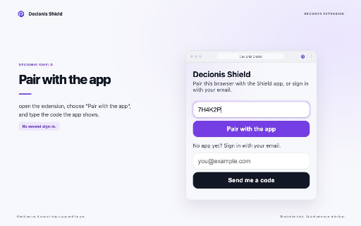 Decionis Shield :: Stop charges you didn't okay. Shield warns at checkout when the amount is over your limit and keeps a signed record.