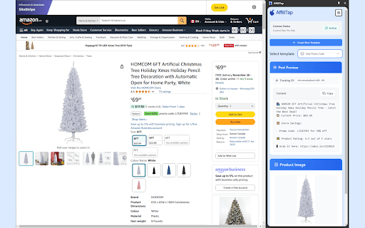 AffiliTap - AI Amazon Affiliate Post Generator to Create Posts Instantly :: AI-powered Amazon affiliate marketing tool. Generate social media posts with product data, prices, and affiliate links in one click.