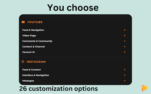 Goldfish - Site Blocker, Hide Elements on YouTube & Instagram :: Block distracting websites and hide elements on YouTube & Instagram to help you focus.