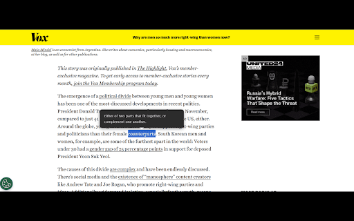 Word Definition Tooltip :: Select any word on a page to see its definition instantly.