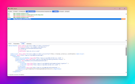 SAML-tracer :: A debugger for viewing SAML messages