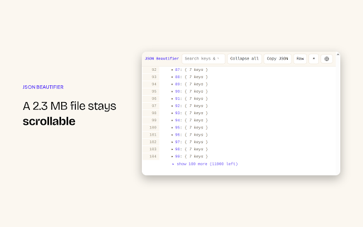 JSON Beautifier :: Instantly beautify JSON in your browser — fast json beautifier, formatter and viewer. Collapse, search and copy any value.
