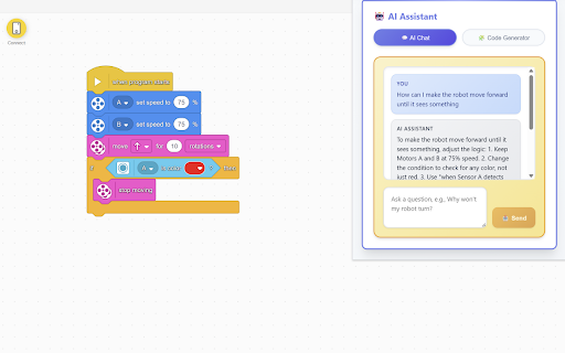 RoboCoach: SPIKE Prime AI Assistant :: AI-powered programming assistant for LEGO SPIKE Prime. Get real-time debugging help and code generation.