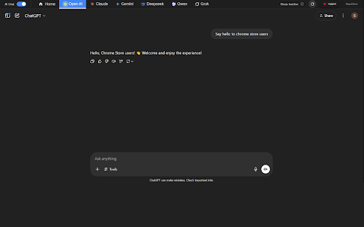 AI Chat New Tab :: The Best AI chat platforms all in one place: GPT, Claude, Gemini, Grok, Copilot and more!