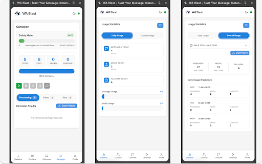 WA Blast - Blast Your Message. Instantly. :: WA Blast automates WhatsApp Web messaging, enabling bulk and personalized sends, media sharing, and full campaign control.