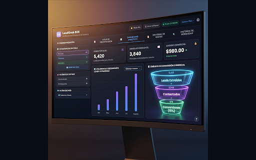 LeadGrab B2B :: Extrae prospectos de LinkedIn de forma segura, estima sus correos y redacta mensajes de prospección al instante.