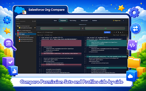 Salesforce Org Compare :: Compare Salesforce orgs using your browser session.