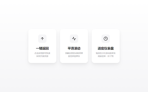 返回顶部 :: 返回顶部 - 极简苹果风回到网页顶部扩展。支持悬浮按钮与独家滚动进度仪表盘,百分比直观掌控阅读进度,平滑滚动一键置顶。