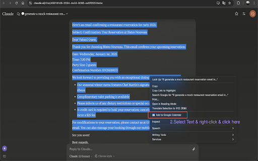 Calendar Event Creator :: Create Google Calendar events from selected text using OpenAI API