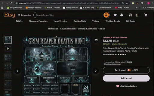 Dark Mode for Etsy & Printify :: Dims Etsy and Printify for late-night shop admin. Adjustable brightness, contrast and photo dimming. Unofficial.