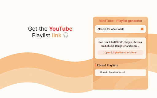 YouTube Playlist AI Generator – MindTube :: Generate YouTube playlist with AI. Create smart music playlist based on your mood, activity or keyword – instantly.