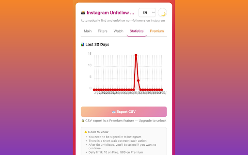 Instagram Unfollow Radar :: Automatically detect and unfollow users who don't follow you back on Instagram