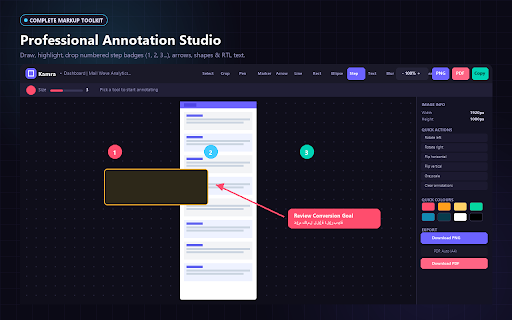 Kamra - Smart Screenshot :: Capture full-page screenshots, annotate them, and save as PDF.