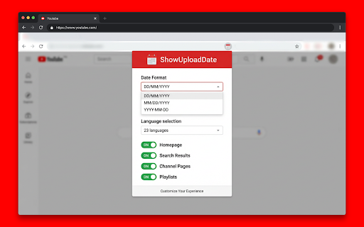 Show YouTube Video Upload Date :: See exact upload dates on YouTube videos instead of '1 year ago', '2 weeks ago', etc. Free, customizable, and privacy-focused.