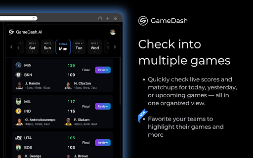 Live NBA Scores & Stats - GameDash :: Live NBA scores, stats & AI insights in‑browser with GameDash—real‑time box scores, highlights & alerts without leaving your stream.