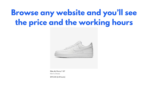 Price to Hours :: Convert prices to working hours based on your hourly wage