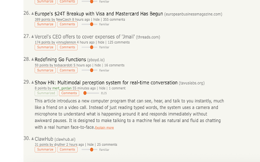 HN Summarizer :: Summarize Hacker News article links inline using AI