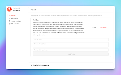 Reddbot | AI Reddit Marketing Agent & Replies :: AI-powered Reddit marketing bot that searches for relevant posts to reply and promotes your projects automatically.