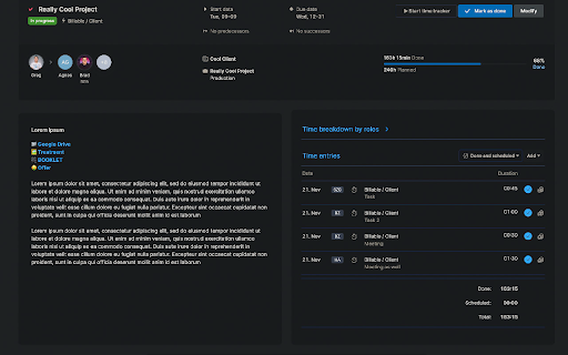 Scoro UI Refresh & Dark Mode :: Quality of life improvements and Dark Reader based dark mode for Scoro ✨