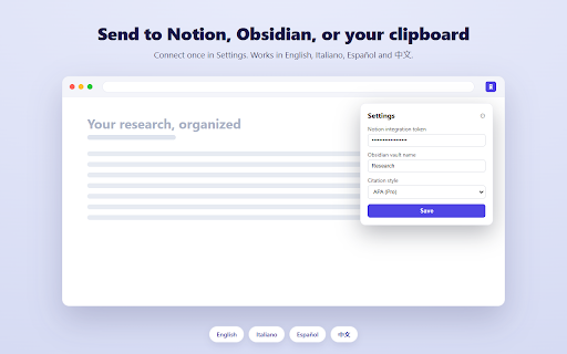 ClipCite — Citation Generator & Web Clipper :: Citation generator and web clipper: cite any page in BibTeX or APA and save a clean Markdown clip to Notion or Obsidian.