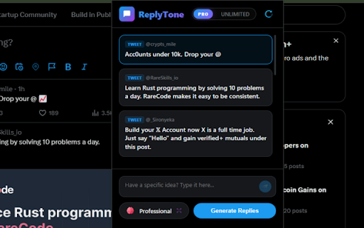 ReplyTone :: Generate smart replies on Twitter using ReplyTone