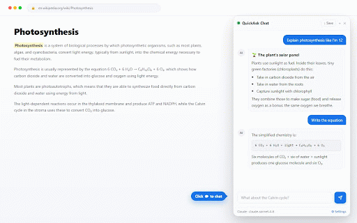 QuickAsk – Instant AI Chat :: Right-click any text to get instant AI answers. Use your own API key with the AI provider of your choice. Private, no sign-up.