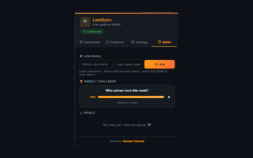 LeetSync - Auto Push LeetCode to GitHub :: Auto-push accepted LeetCode solutions to GitHub with themes, achievements, battle mode & showcase cards