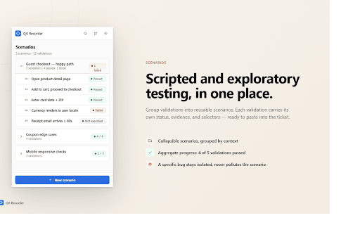 QA Recorder :: Local-first extension to record QA sessions, evidence and reports.
