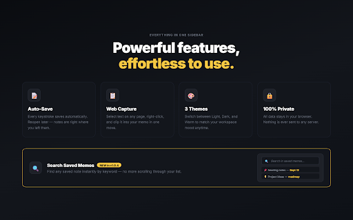 Simple Side Note :: Chrome extension sidebar notepad