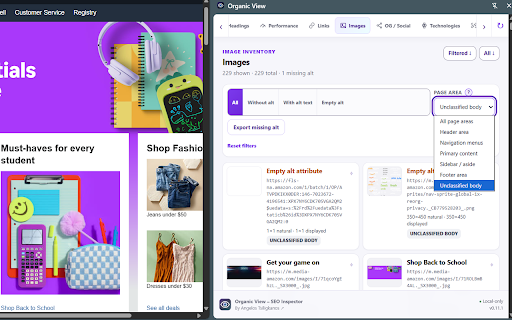 Organic View – SEO Inspector :: Organic View SEO Inspector is an SEO Chrome extension for fast, comprehensive on-page audits of metadata, links, images and more.