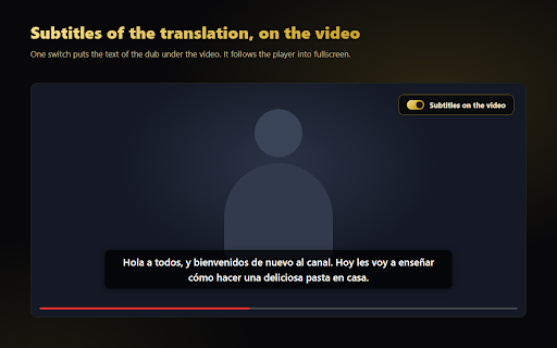 AI Dubbing :: Watch any video in your own language: real-time AI dubbing of your tab audio in 79 languages, powered by Google Gemini.