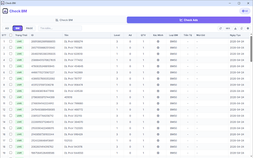 Check Bm - Kiểm Tra Business Manager :: Bridge extension for CheckBM Tools - Proxy Facebook API requests