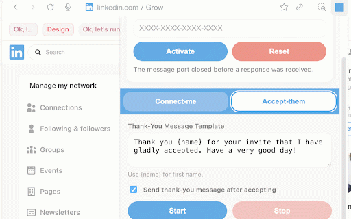 LinkedIn Connect-me & Accept-them :: Send connection requests and accept incoming invitations on LinkedIn with personalized messages.